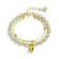 6mm Jade Double Bracelet, 14K Gold Chain