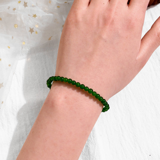 4mm Green Jade Bracelet