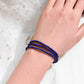 4mm Three Layer Lapis Lazuli Bracelet, 14K Gold Chain