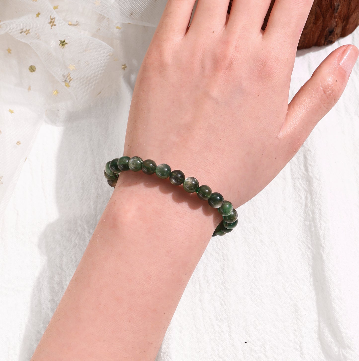 6mm Moss Agate Bracelet