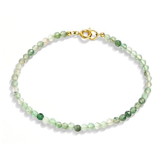 4mm Faceted Moss Agate Bracelet