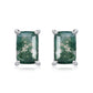 925 Silver Moss Agate Stud Earrings