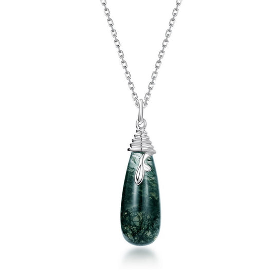 925 SilverMoss Agate Necklace