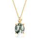 14K Gold Moss Agate Necklace