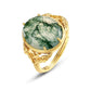 Adjustable 14K Gold Moss Agate Rings