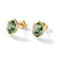 14K Gold Moss Agate Stud Earrings