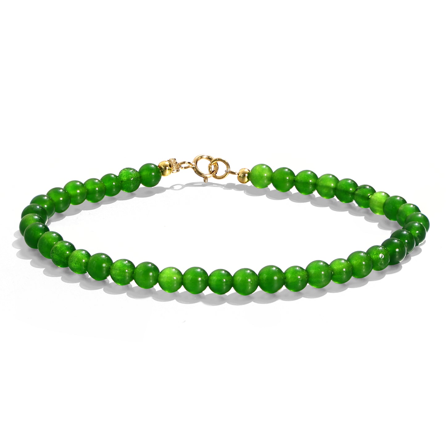 4mm Green Jade Bracelet