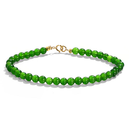 4mm Green Jade Bracelet