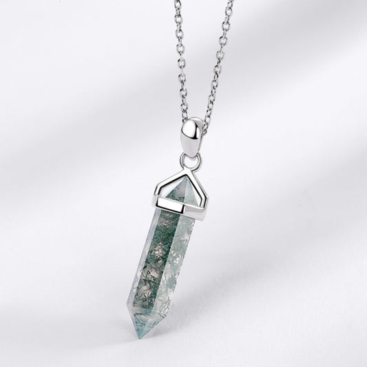 925 Silver Moss Agate Necklace