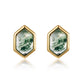 14K Gold Moss Agate Stud Earrings