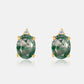 925 Silver Moss Agate Stud Earrings