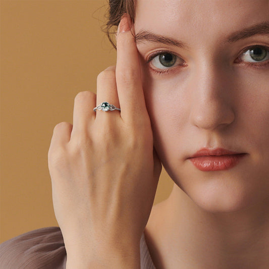 Adjustable 925 Silver Moss Agate Rings