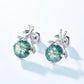 925 Silver Moss Agate Stud Earrings