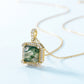 14K Gold Moss Agate Necklace