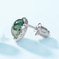 925 Silver Moss Agate Stud Earrings