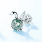 925 Silver Moss Agate Stud Earrings