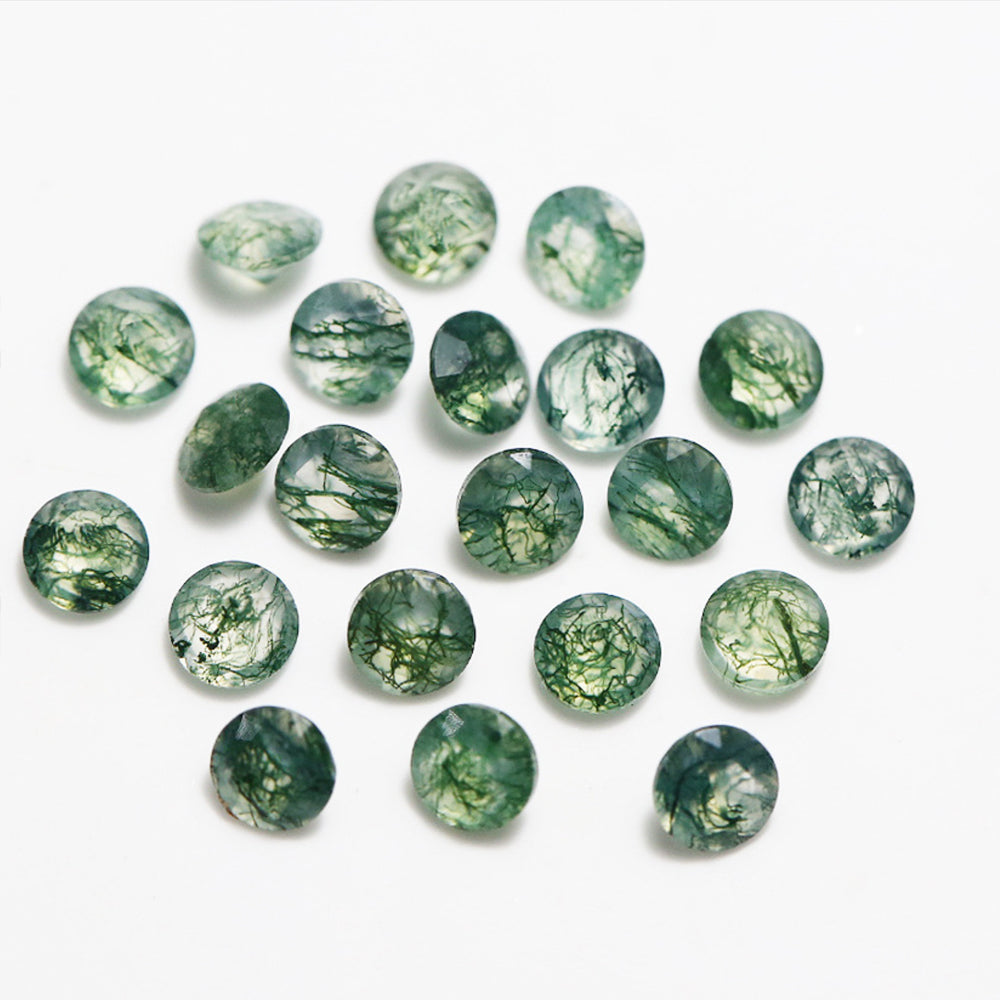 Round Cut Moss Agate