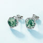 925 Silver Moss Agate Stud Earrings