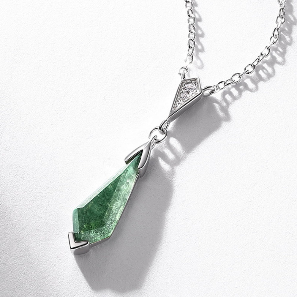 925 Silver Moss Agate Necklace