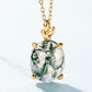 14K Gold Moss Agate Necklace