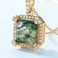 14K Gold Moss Agate Necklace