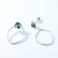 925 Silver Moss Agate Hoop Earrings