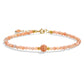 4mm Sunstone Bracelet, 14K Gold Chain