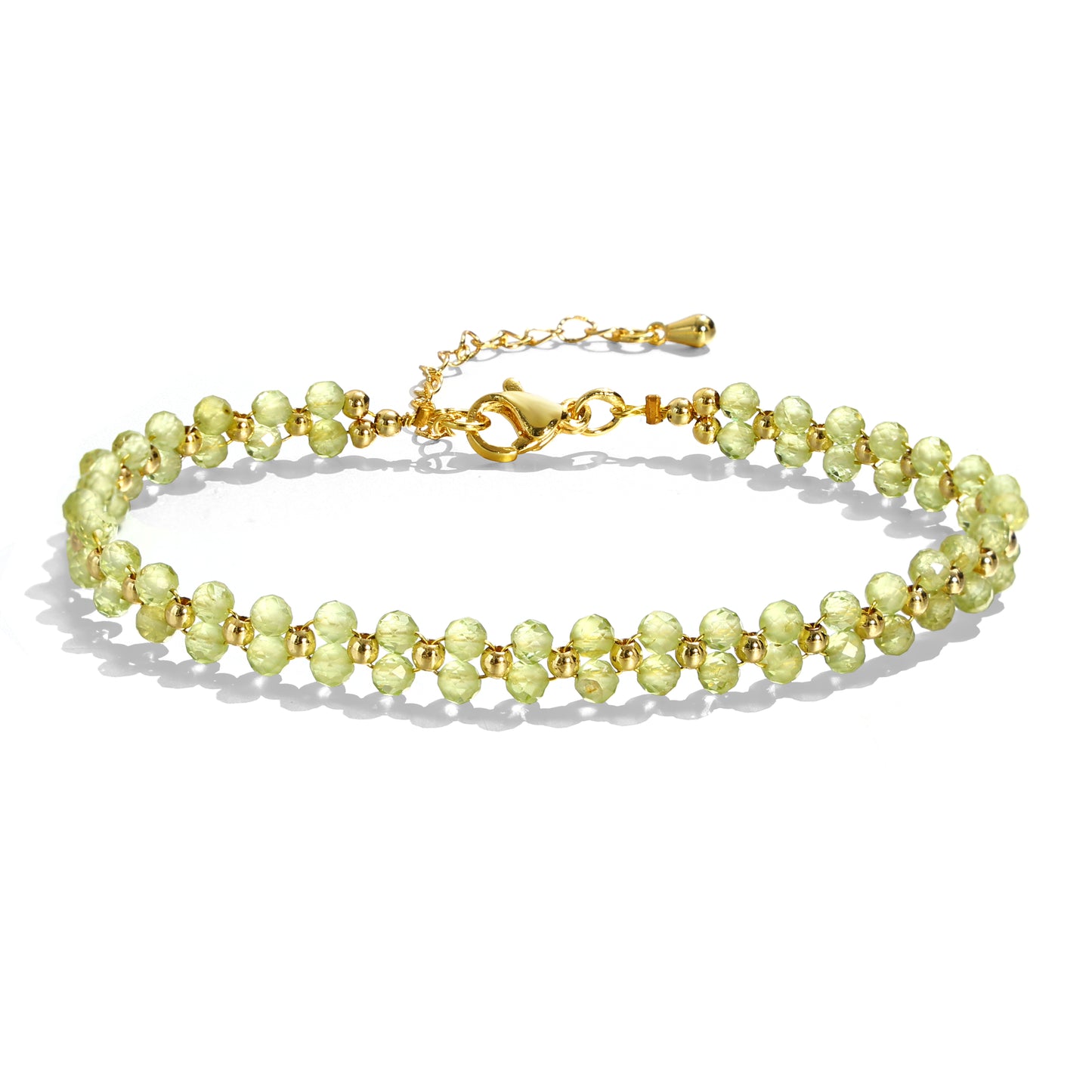 4mm Peridot Double Layer Bracelet