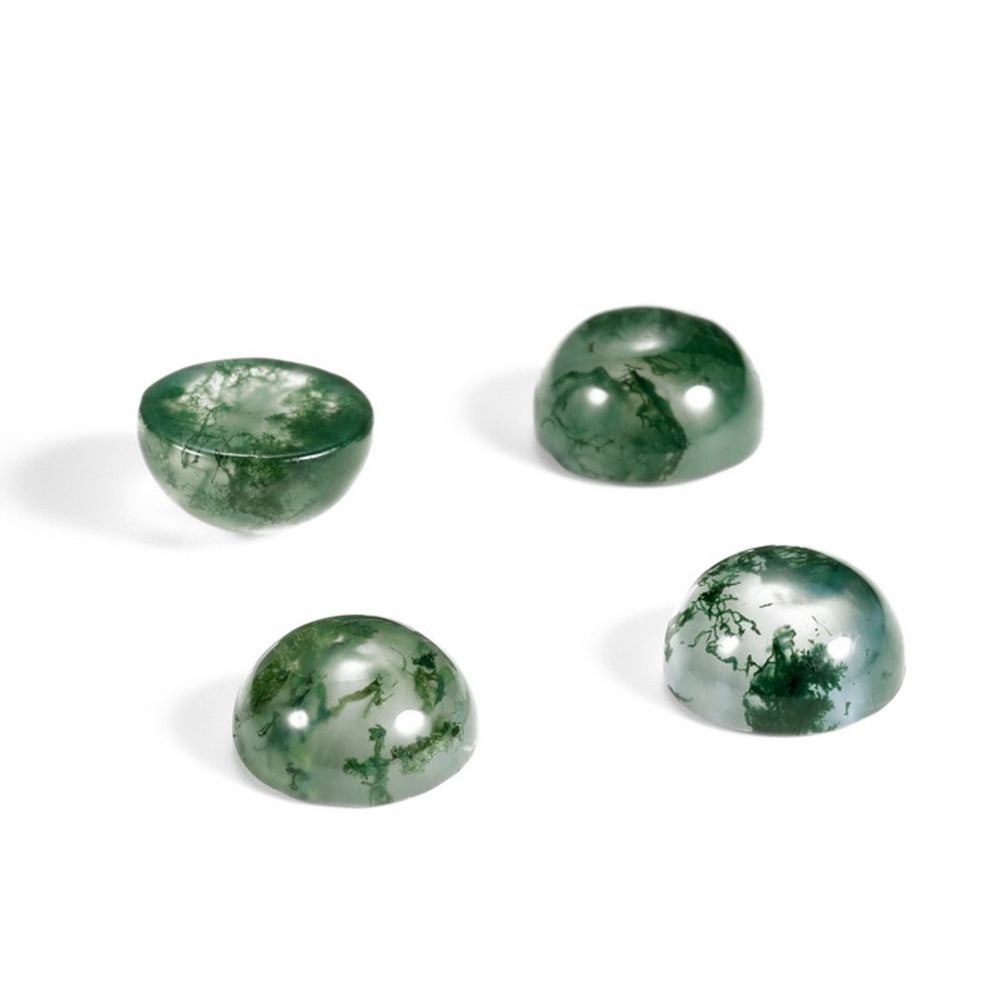 Round Flat Moss Agate