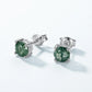 925 Silver Moss Agate Stud Earrings