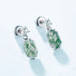 925 Silver Moss Agate Stud Earrings