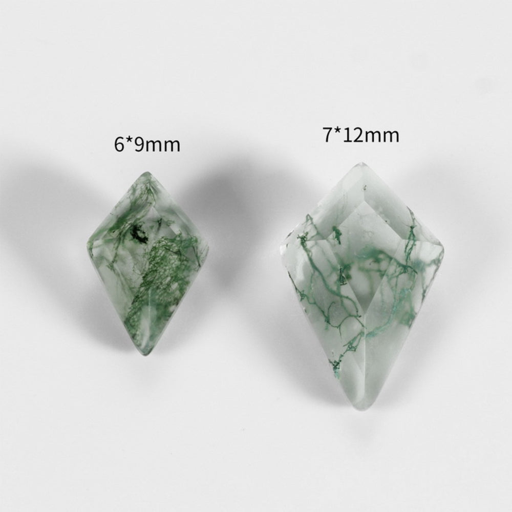 Kite-Shaped Flat-Bottom Faceted Moss Agate