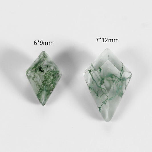 Kite-Shaped Flat-Bottom Faceted Moss Agate