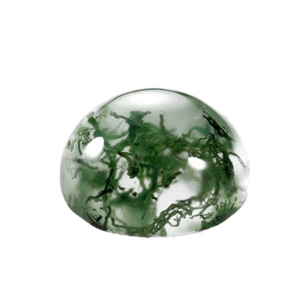 Round Flat Moss Agate